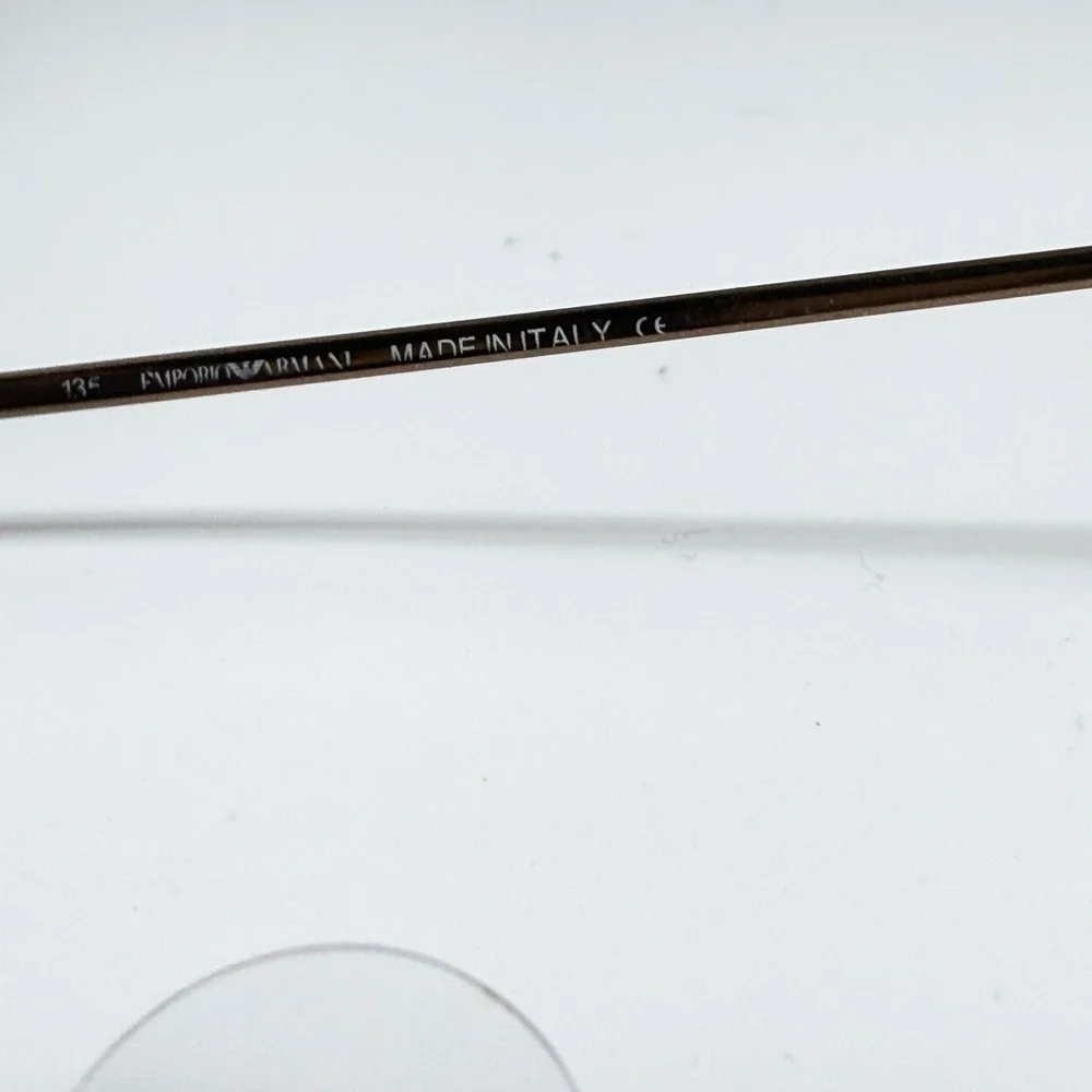 Emporio Armani Gold Oval Semi Rimless Eyeglasses Frames Made in Italy 49-20-135